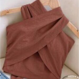 SHEIN Brown Wrap Top